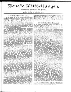 Neueste Mittheilungen vom 06.02.1894