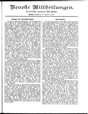 Neueste Mittheilungen vom 23.02.1894