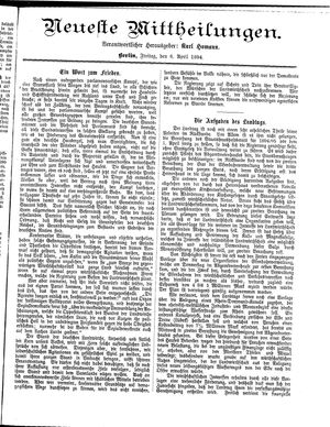 Neueste Mittheilungen vom 06.04.1894