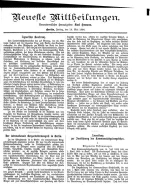 Neueste Mittheilungen vom 18.05.1894