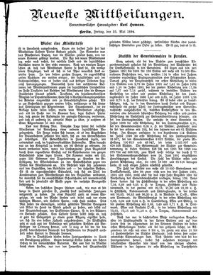 Neueste Mittheilungen vom 25.05.1894