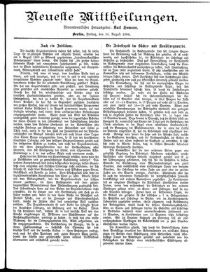 Neueste Mittheilungen vom 10.08.1894