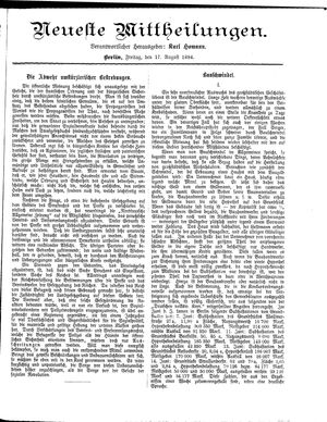 Neueste Mittheilungen vom 17.08.1894