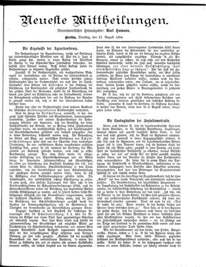 Neueste Mittheilungen vom 21.08.1894