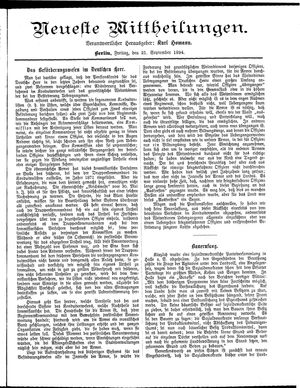 Neueste Mittheilungen vom 21.09.1894