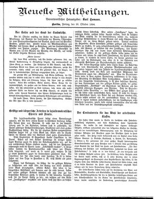 Neueste Mittheilungen vom 26.10.1894