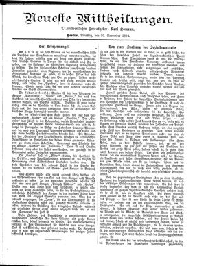 Neueste Mittheilungen vom 20.11.1894