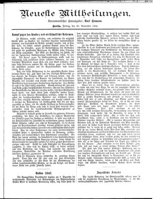 Neueste Mittheilungen vom 30.11.1894
