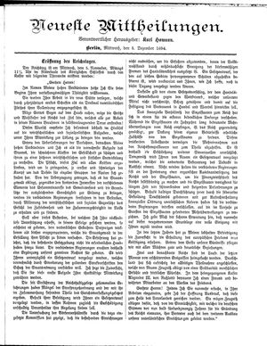 Neueste Mittheilungen vom 05.12.1894