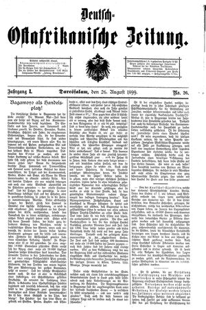 Deutsch-Ostafrikanische Zeitung vom 26.08.1899