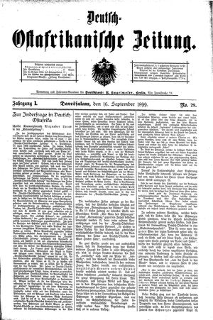 Deutsch-Ostafrikanische Zeitung on Sep 16, 1899