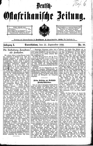 Deutsch-Ostafrikanische Zeitung vom 23.09.1899