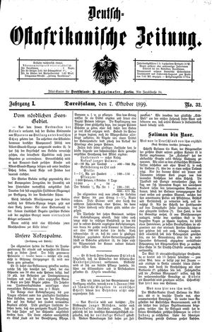 Deutsch-Ostafrikanische Zeitung on Oct 7, 1899