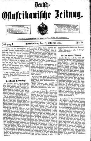 Deutsch-Ostafrikanische Zeitung on Oct 21, 1899
