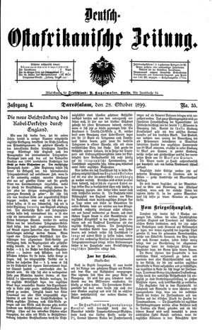 Deutsch-Ostafrikanische Zeitung on Oct 28, 1899