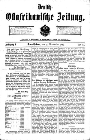 Deutsch-Ostafrikanische Zeitung vom 11.11.1899