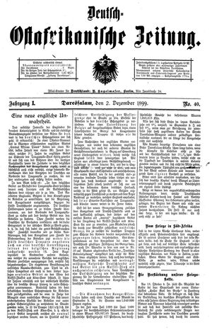Deutsch-Ostafrikanische Zeitung vom 02.12.1899