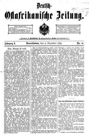 Deutsch-Ostafrikanische Zeitung vom 09.12.1899