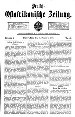 Deutsch-Ostafrikanische Zeitung on Dec 16, 1899