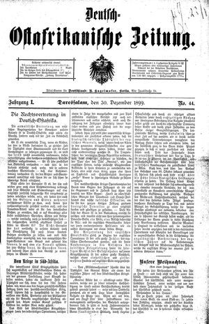 Deutsch-Ostafrikanische Zeitung vom 30.12.1899