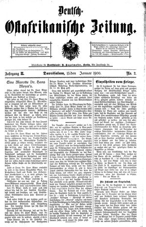 Deutsch-Ostafrikanische Zeitung vom 13.01.1900