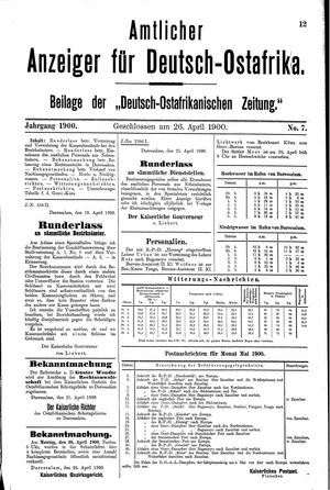 Deutsch-Ostafrikanische Zeitung on Apr 26, 1900