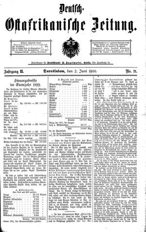 Deutsch-Ostafrikanische Zeitung vom 02.06.1900