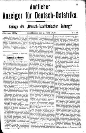Deutsch-Ostafrikanische Zeitung on Jun 2, 1900