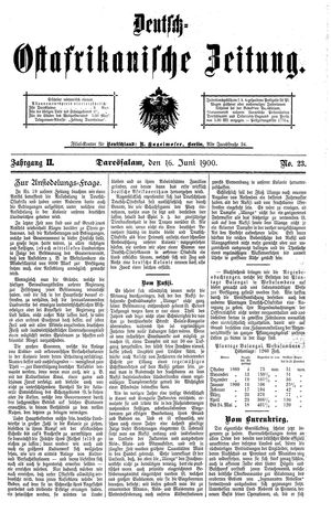 Deutsch-Ostafrikanische Zeitung on Jun 16, 1900