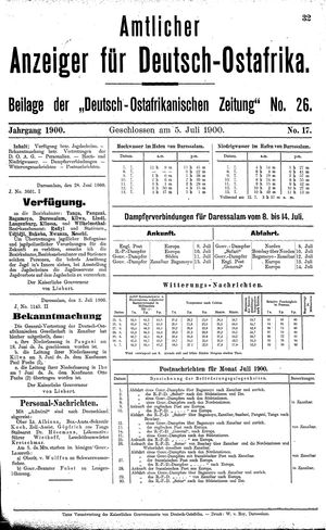 Deutsch-Ostafrikanische Zeitung vom 05.07.1900