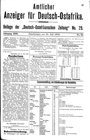 Deutsch-Ostafrikanische Zeitung vom 26.07.1900