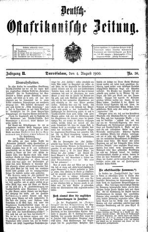 Deutsch-Ostafrikanische Zeitung vom 04.08.1900