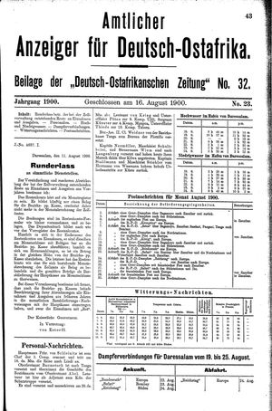Deutsch-Ostafrikanische Zeitung vom 16.08.1900