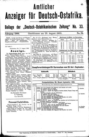 Deutsch-Ostafrikanische Zeitung vom 23.08.1900