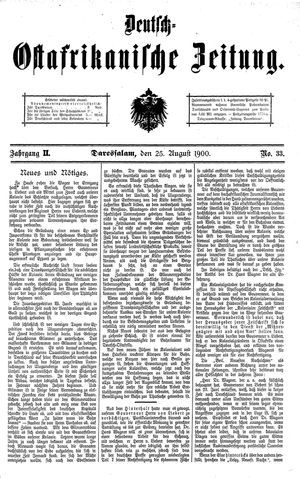 Deutsch-Ostafrikanische Zeitung vom 25.08.1900