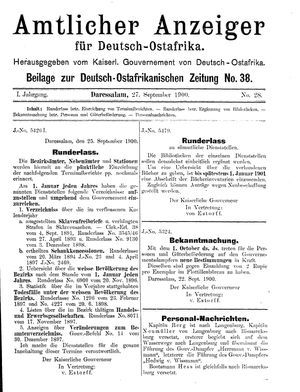 Deutsch-Ostafrikanische Zeitung vom 27.09.1900