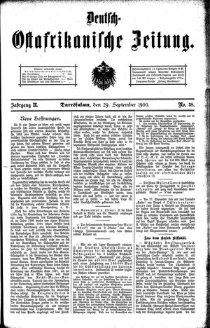 Deutsch-Ostafrikanische Zeitung vom 29.09.1900
