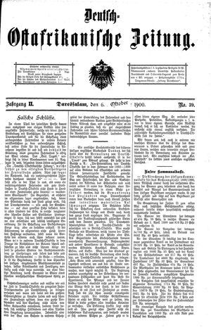 Deutsch-Ostafrikanische Zeitung vom 06.10.1900
