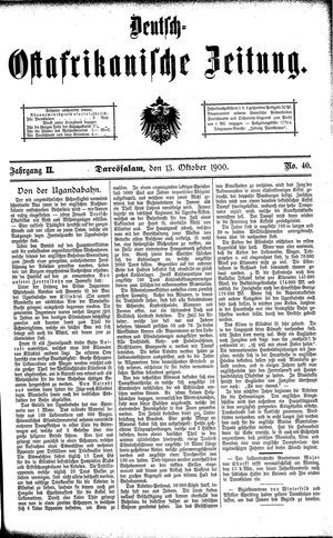 Deutsch-Ostafrikanische Zeitung vom 13.10.1900