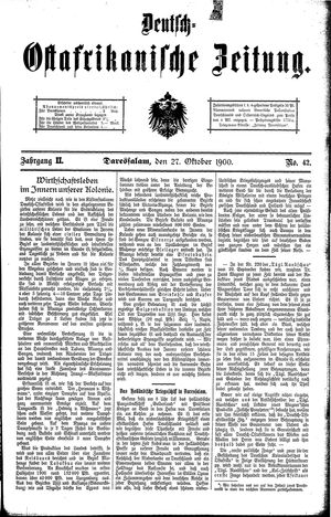 Deutsch-Ostafrikanische Zeitung vom 27.10.1900