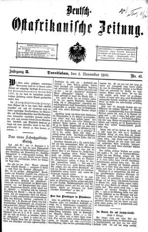 Deutsch-Ostafrikanische Zeitung vom 03.11.1900