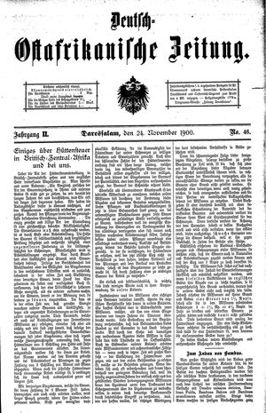 Deutsch-Ostafrikanische Zeitung vom 24.11.1900