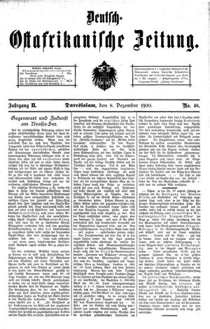Deutsch-Ostafrikanische Zeitung vom 08.12.1900