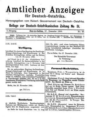 Deutsch-Ostafrikanische Zeitung vom 27.12.1900