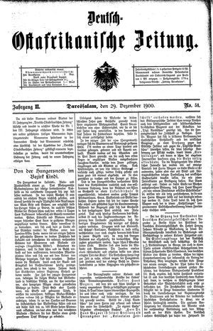 Deutsch-Ostafrikanische Zeitung vom 29.12.1900