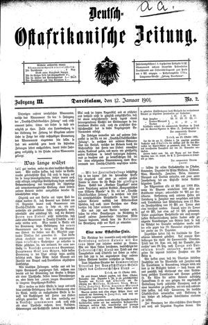 Deutsch-Ostafrikanische Zeitung vom 12.01.1901
