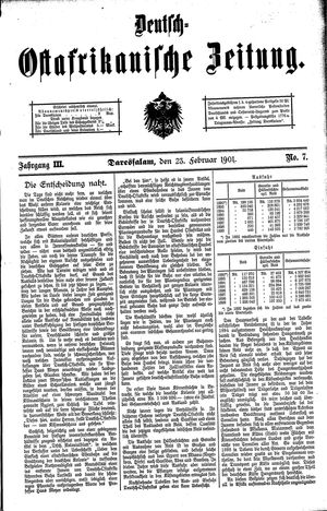 Deutsch-Ostafrikanische Zeitung vom 23.02.1901