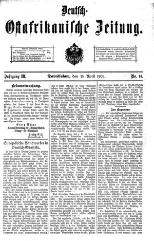 Deutsch-Ostafrikanische Zeitung on Apr 13, 1901