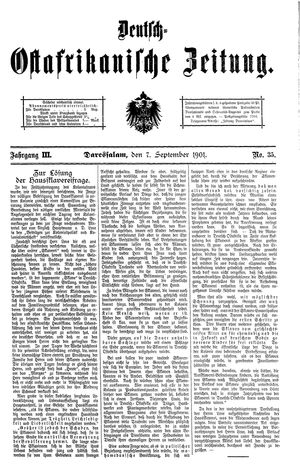 Deutsch-Ostafrikanische Zeitung vom 07.09.1901