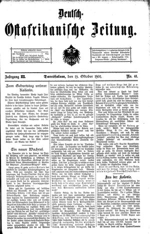 Deutsch-Ostafrikanische Zeitung on Oct 19, 1901